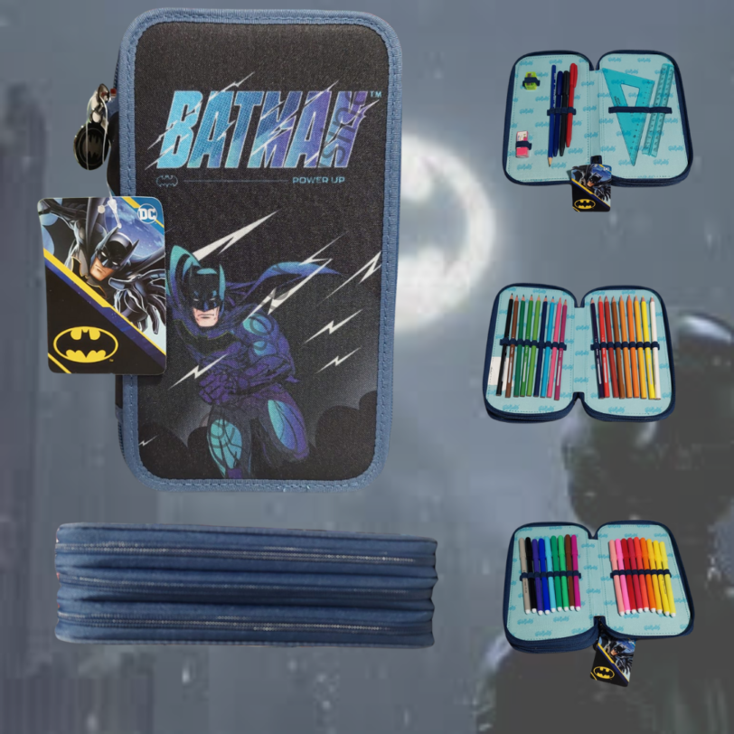 Astuccio 3 zip accessoriato Batman power up