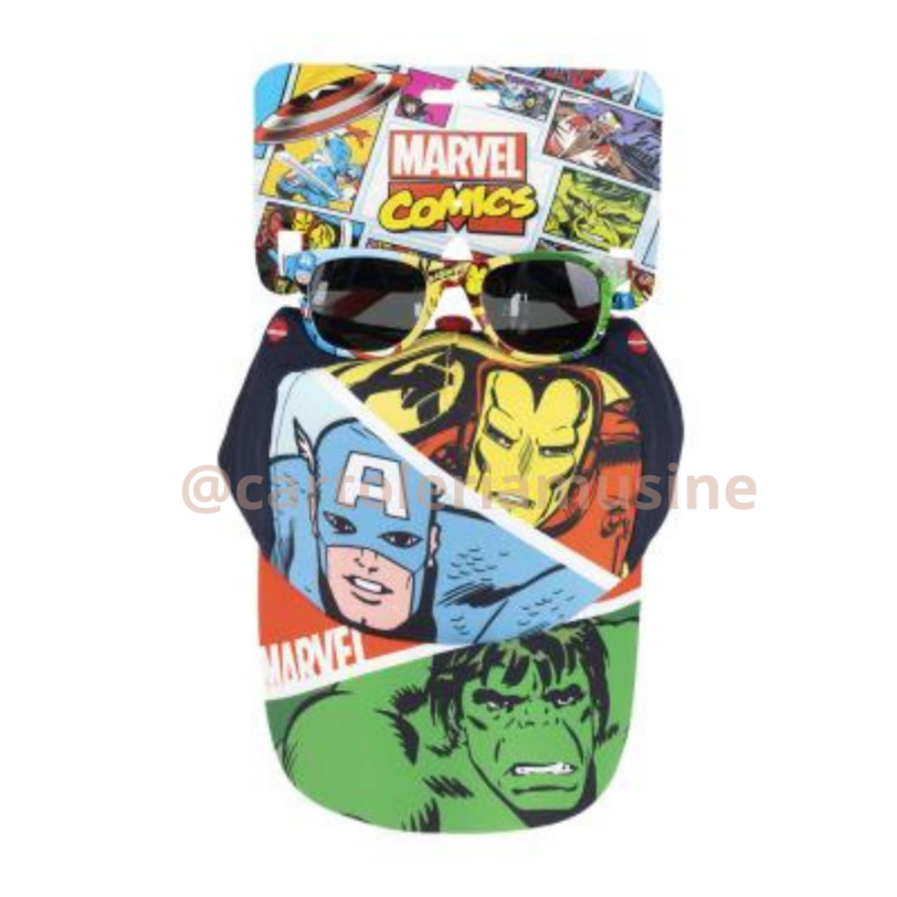 CAPPELLINO CON OCCHIALI AVENGERS-  MARVEL SET AVENGERS- CAP + GLASSES