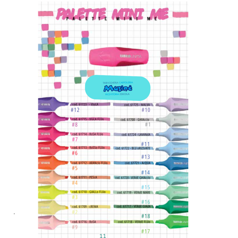 TINTAUNITA- EVIDENZIATORE MINI ME DESKSET DA 12 PEZZI PALETTE - immagine 2