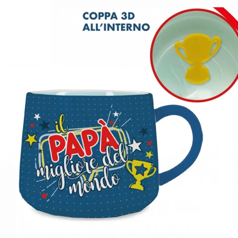 Tazza Mug con coppa e dedica al papà - immagine 2